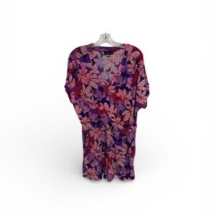 Floral Purple and Pink Women's romper shorts size XXL attention